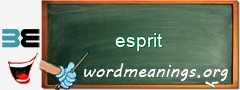 WordMeaning blackboard for esprit